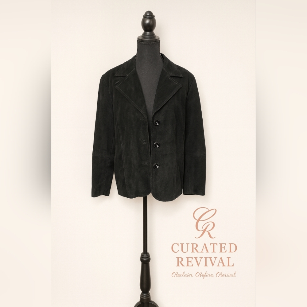 Danier Black Suede Blazer Jacket – XL